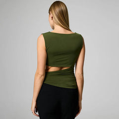 Cut Out Sleeveless Tank Top