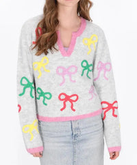 Bow Embroidery Sweater