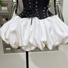 Halter Sequin Corset Crop Top And Bubble Hem Skirt Set