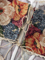 Printed Lace Up Corset Top