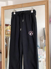 Flare High Waist Butterfly Embroidery Track Pants