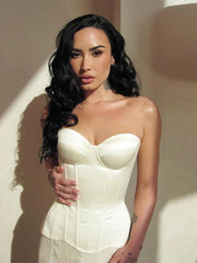 Satin Strapless Boned Corset Top