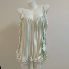 Chiffon Pleated Chest Pads Fold Nightdress