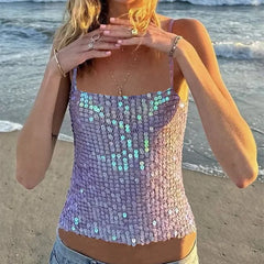 Sequin Crochet Cami Top