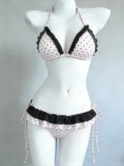 Triangle Bikini With Ruffle Cover Up Skirt Two Piece Set
