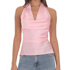 Satin Halter Tank Top