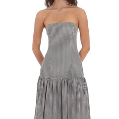 Tube Smocked Pleated Long Dress