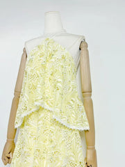 Halter Neck Tiered Ruffle Flower Long Dress