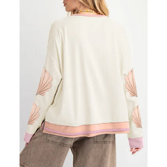 Sea Shell Embroidery Sweatshirt