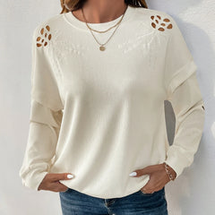 Hollow Out Eyelet Embroidery Pullover