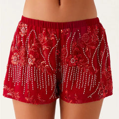 Sequin Bead Embellished Shorts