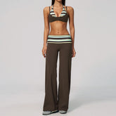 Printed Patchwork Crop Top And Leggings Set
