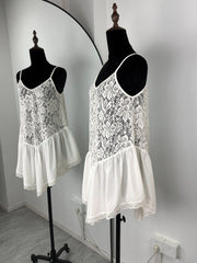 White Lace Frill Camisole Top