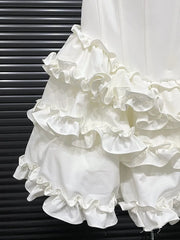Strapless Multilayer Ruffles Mini Dress
