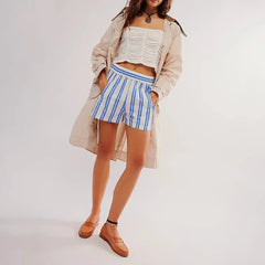 Effortless Mid-Waist Elastic Shorts - Multi-Color Summer Comfort