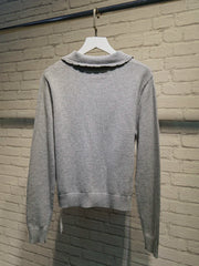 Grey Puppy Graphic Cardigan Sweater