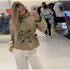 Stand Collar Short Trench Jacket