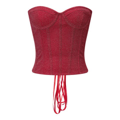 Sequin Strapless Corset Top