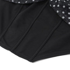 Black Polka Dot Crop Corset And Flare Pants Set