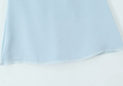 Blue Plaid Wire Bra Embroidery Mini Dress