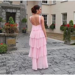 Flower Ruffles Halter Long Dress
