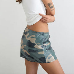 Camouflage Sequin Mini Skirt