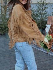 Khaki Fringe Seaud Jacket
