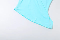 Asymmetrical Hem Transparent Strap Tank Top