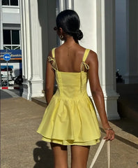 Lace-Up Corset Mini Dress