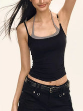 Dual Strap Black Tank Top