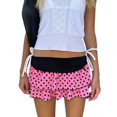 Layered Print Ruffle Mini Skirt