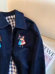 Corduroy Paid Lining Patchwork Jacket