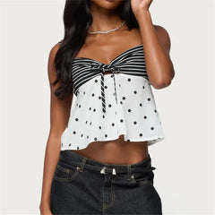 Striped Dots Patchwork Cami Top