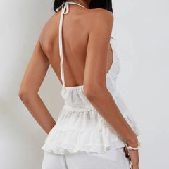 Floral Jacquard Babydoll Crop Top