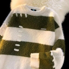 Striped Fuzzy Knit Sweater