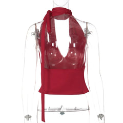 Lace-up V-Neck Tank Top