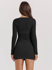 Round Neck 3-piece Long Sleeve T-shirt Mini Skirt Set