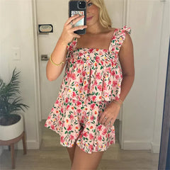 Floral Camisole with Shorts Pajama Set