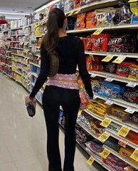 Black Lace Patchwork Zipper Sweatshirt And Track Pants Set