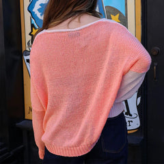 Pink Wine Glass Pattern Sweater