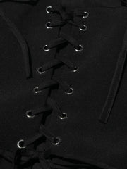 Solid Tie Up Strap Mini Dress