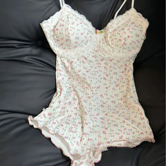 White Floral Cami Onesie Pajama