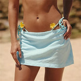 Solid A-line Mini Skirt