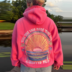 Embroidered Graphic Sunset Hoddies