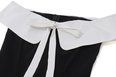 Black Bow Off The Shoulder Mini Dress