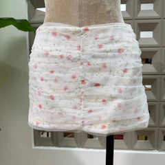 Floral Strapless Bow Ruffle Corset Top And Bodycon Mini Skirt Set