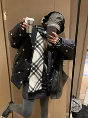 Bowknot Embroidered Reversible Coat