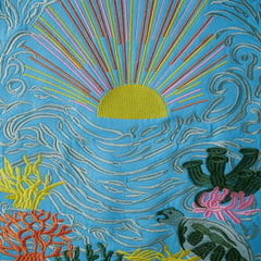 Sun Coral Embroidered Hooded Sweatshirt