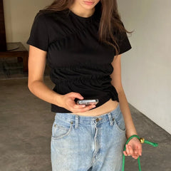 Ruched Short Sleeve T-Shirt