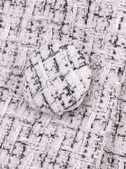 Grey Tweed Sleeveless Vest And Puff Mini Skirt Set